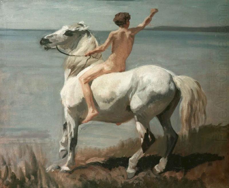 Rudolf Koller Chico con caballo china oil painting image